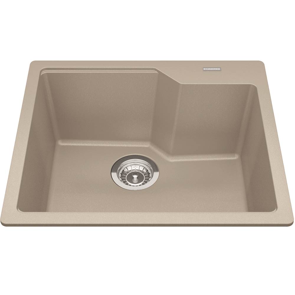 Kindred Granite Series 22.06-in LR x 19.69-in FB x 9.06-in DP Drop In Single Bowl Granite Kitchen Sink, MGSM2022-9CHAN