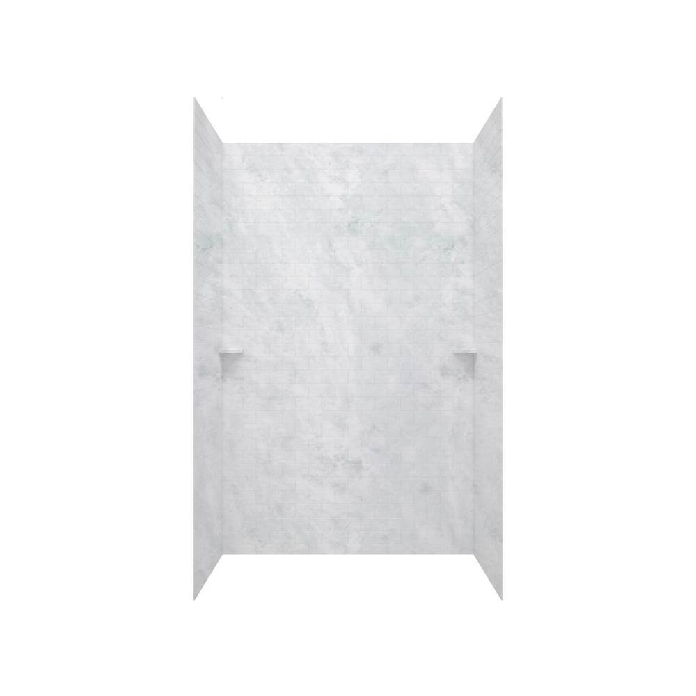 Swan STMK96-3662 36 x 62 x 96 Swanstone® Classic Subway Tile Glue up Shower Wall Kit in Ice